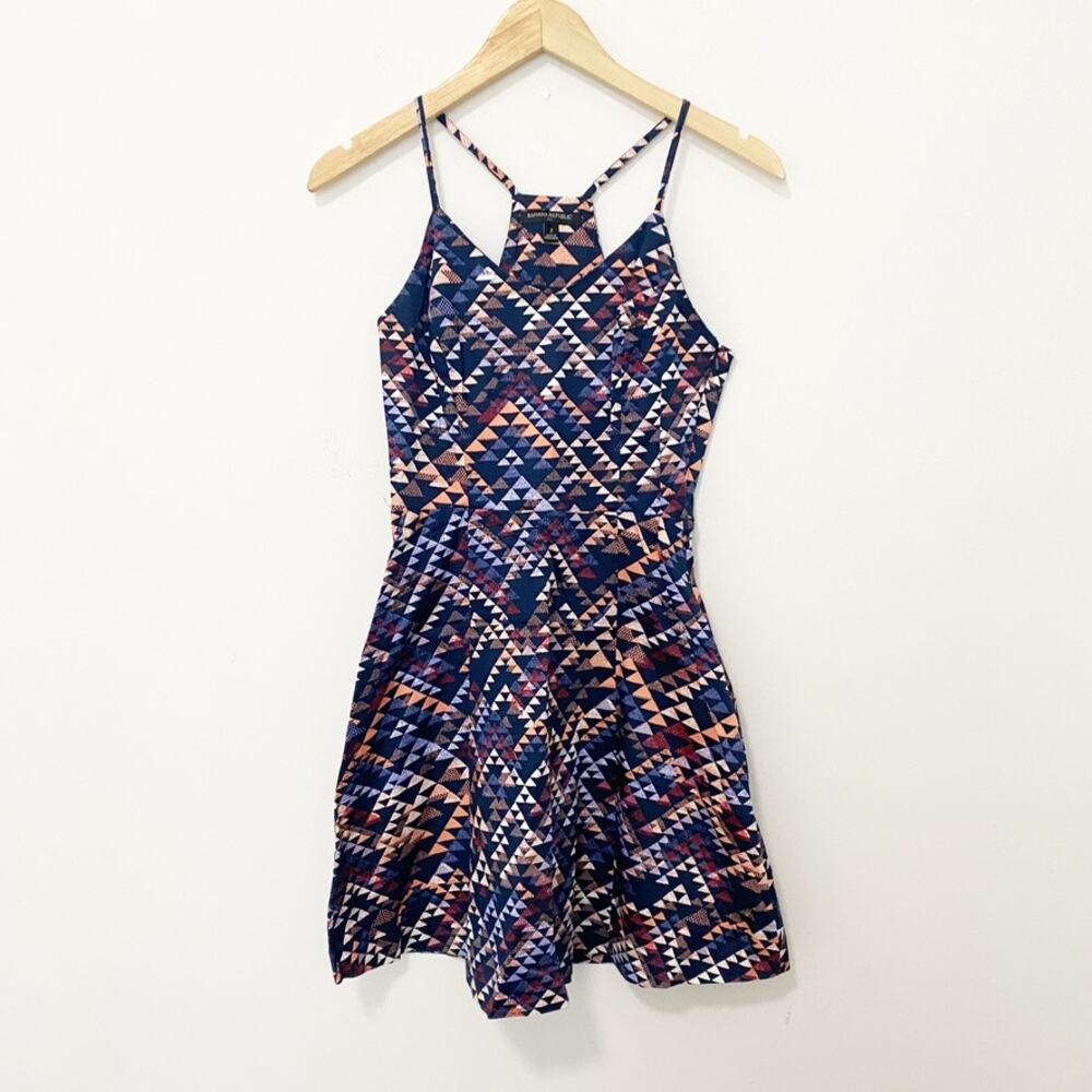 Banana Republic Blue Diamond Print Mini Dress Size 2